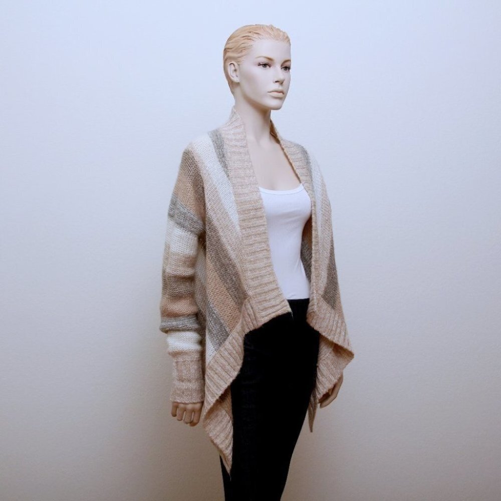 Wet Seal Color Block Open Knit Cardigan Multicolors Women Size L